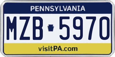 PA license plate MZB5970