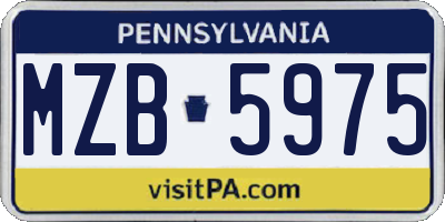 PA license plate MZB5975