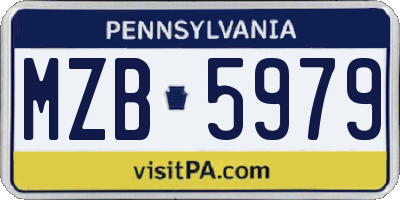 PA license plate MZB5979