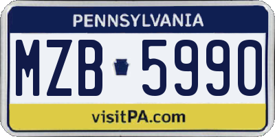 PA license plate MZB5990