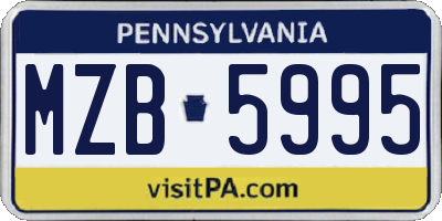 PA license plate MZB5995