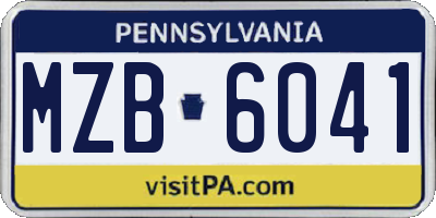 PA license plate MZB6041