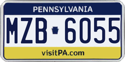 PA license plate MZB6055