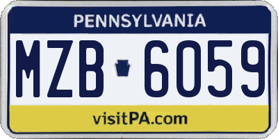 PA license plate MZB6059