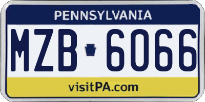 PA license plate MZB6066