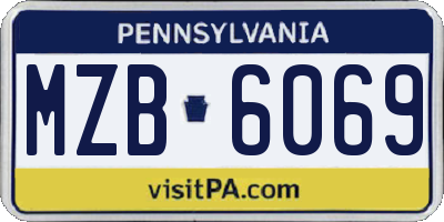 PA license plate MZB6069
