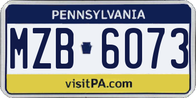 PA license plate MZB6073