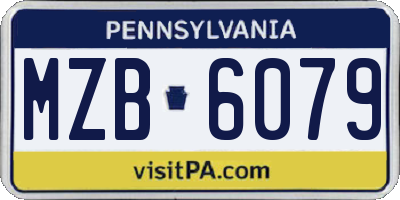 PA license plate MZB6079