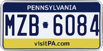 PA license plate MZB6084
