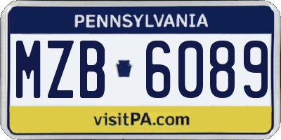 PA license plate MZB6089