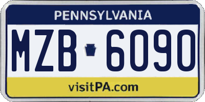 PA license plate MZB6090