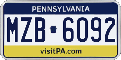 PA license plate MZB6092