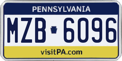PA license plate MZB6096
