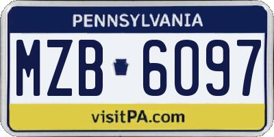 PA license plate MZB6097