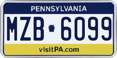 PA license plate MZB6099
