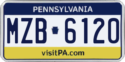 PA license plate MZB6120