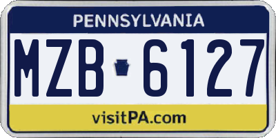 PA license plate MZB6127