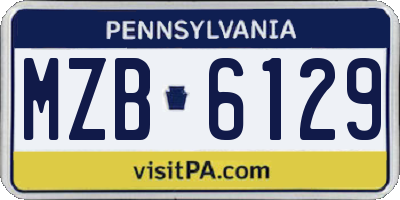 PA license plate MZB6129