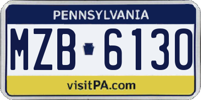 PA license plate MZB6130