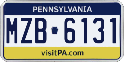 PA license plate MZB6131