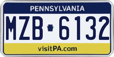 PA license plate MZB6132
