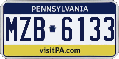 PA license plate MZB6133