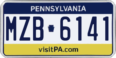 PA license plate MZB6141