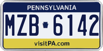 PA license plate MZB6142