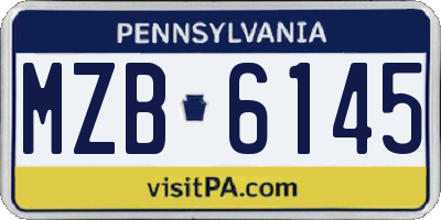 PA license plate MZB6145