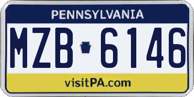 PA license plate MZB6146