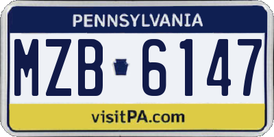 PA license plate MZB6147