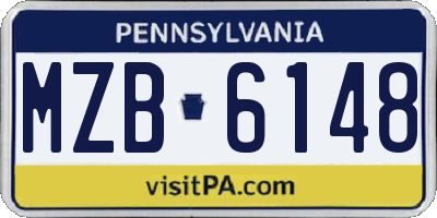 PA license plate MZB6148