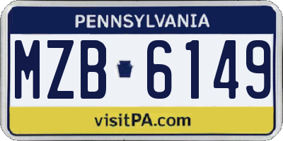 PA license plate MZB6149