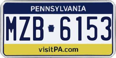 PA license plate MZB6153
