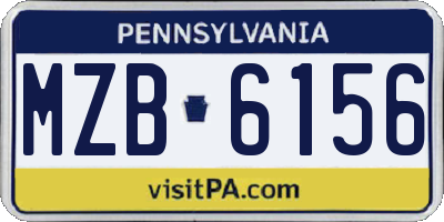 PA license plate MZB6156
