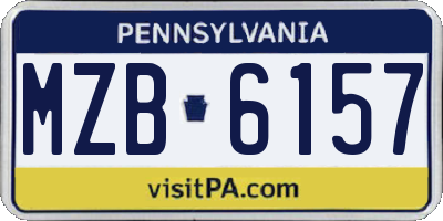 PA license plate MZB6157