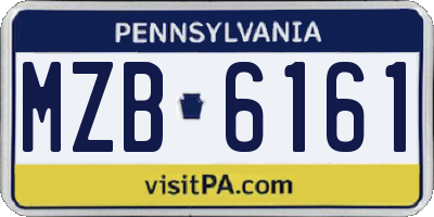 PA license plate MZB6161