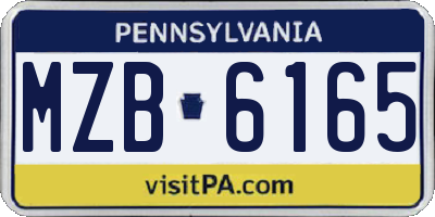 PA license plate MZB6165