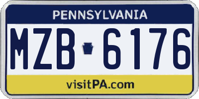 PA license plate MZB6176