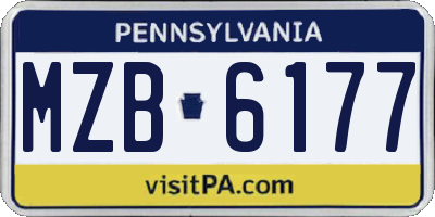 PA license plate MZB6177