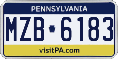 PA license plate MZB6183