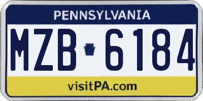 PA license plate MZB6184