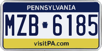PA license plate MZB6185