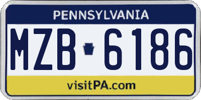 PA license plate MZB6186