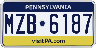 PA license plate MZB6187