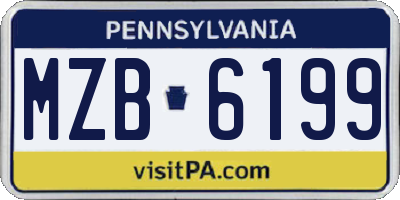 PA license plate MZB6199