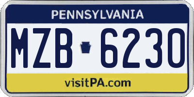 PA license plate MZB6230