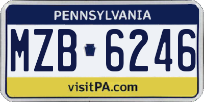 PA license plate MZB6246