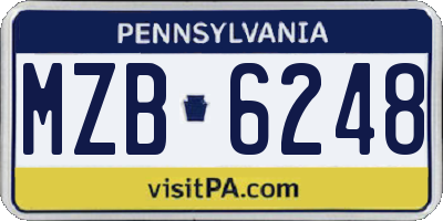 PA license plate MZB6248