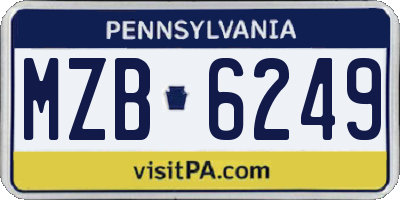 PA license plate MZB6249